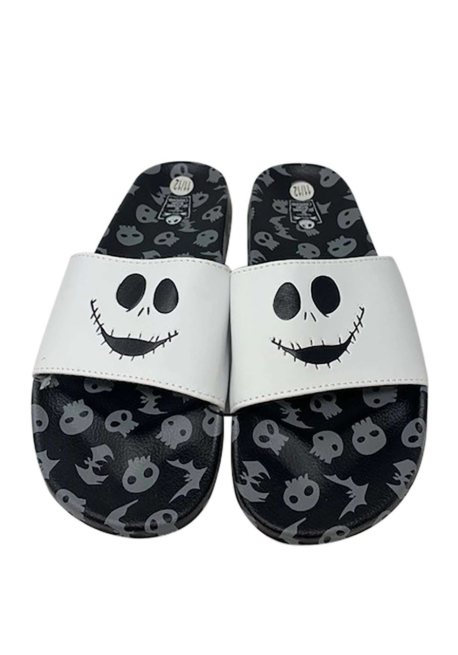 * | Nightmare Before Christmas Jack Skellington White Face Slides For Adults