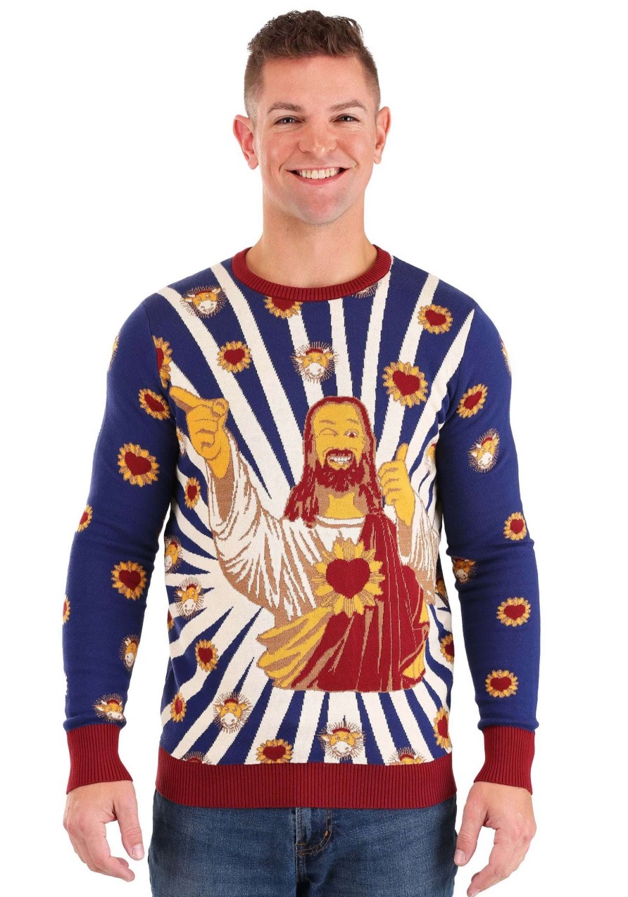 * | Jay And Silent Bob Buddy Christ Jesus Ugly Christmas Sweater