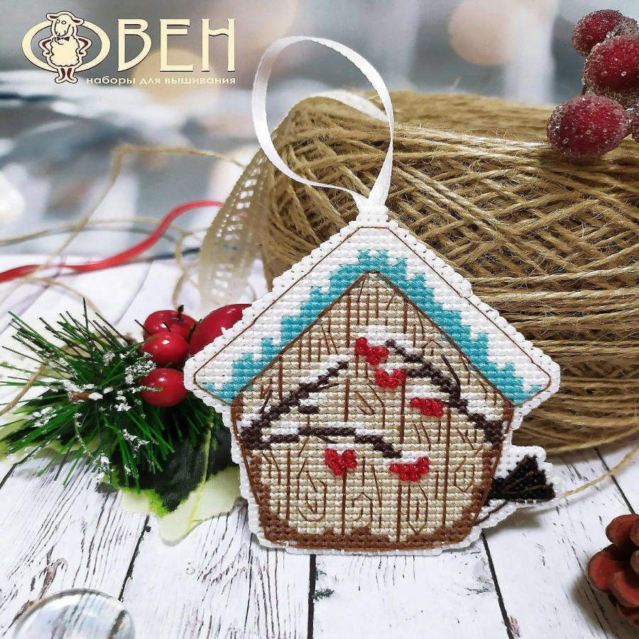 * | Oven Christmas Toy.Birdhouse 1245 Plastic Canvas Counted Cross Stitch Kit