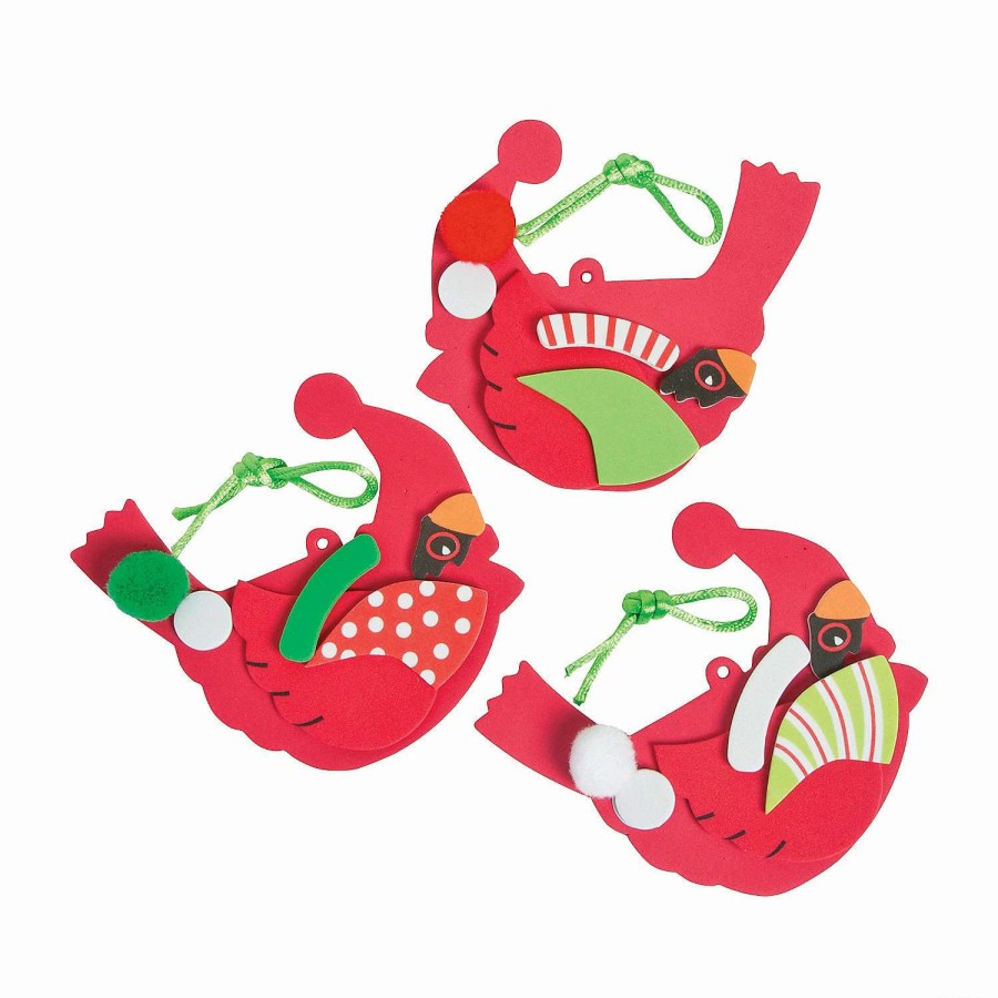 * | Christmas Cardinal Ornament Craft Kit Makes 12