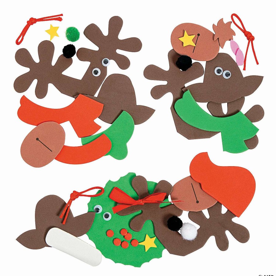 * | Reindeer Christmas Ornament Craft Kit Makes 12