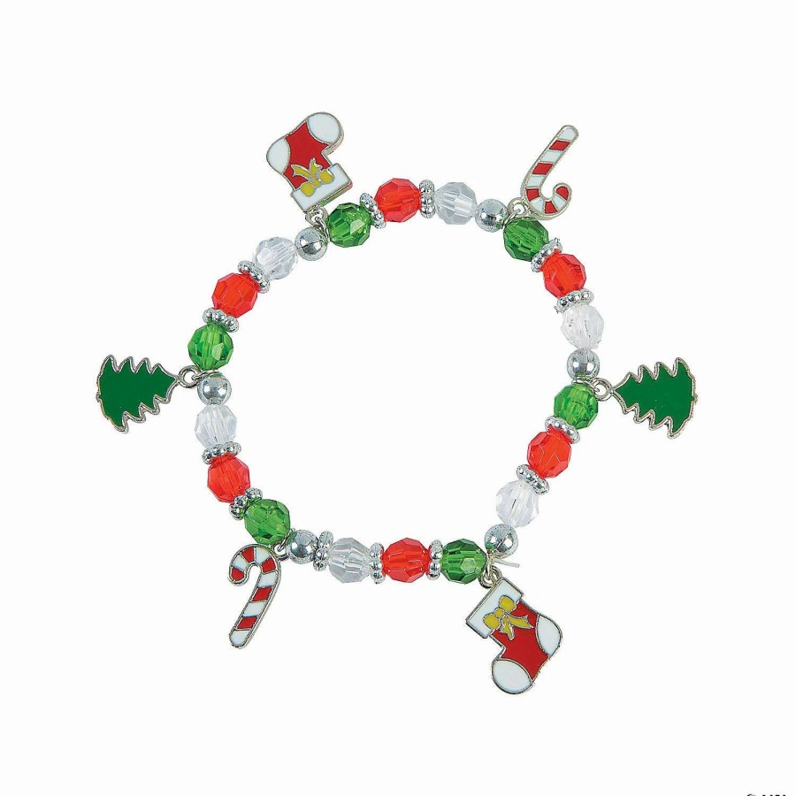 * | Christmas Beaded Charm Bracelet Craft Kit Makes 12