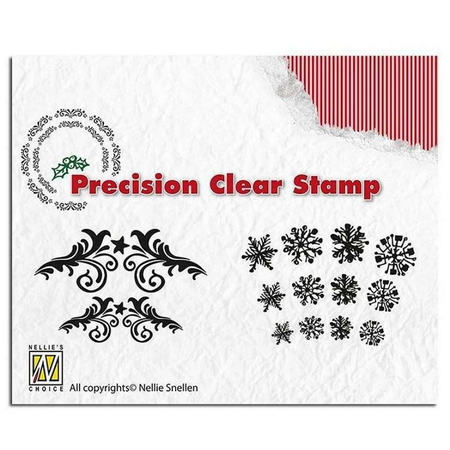 * | Nellie'S Choice Precision Stamps Christmas Flowerswirl Snowflake