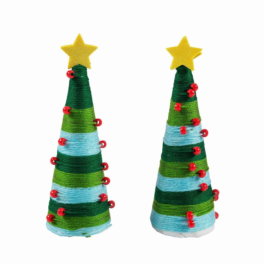 * | Yarn & Bead Tabletop Christmas Tree Craft Kit Makes 3