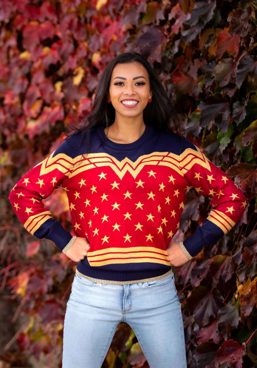 * | Wonder Woman Dark Blue Adult Ugly Christmas Sweater