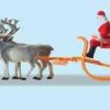 * | Preiser 30399 Ho Santa & Reindeers Figures W/Christmas Sleigh (Set Of 5)