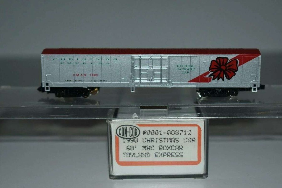 * | Con-Cor 0001-008712 N Scale Christmas Express Box Car # 1990 Ln/Box