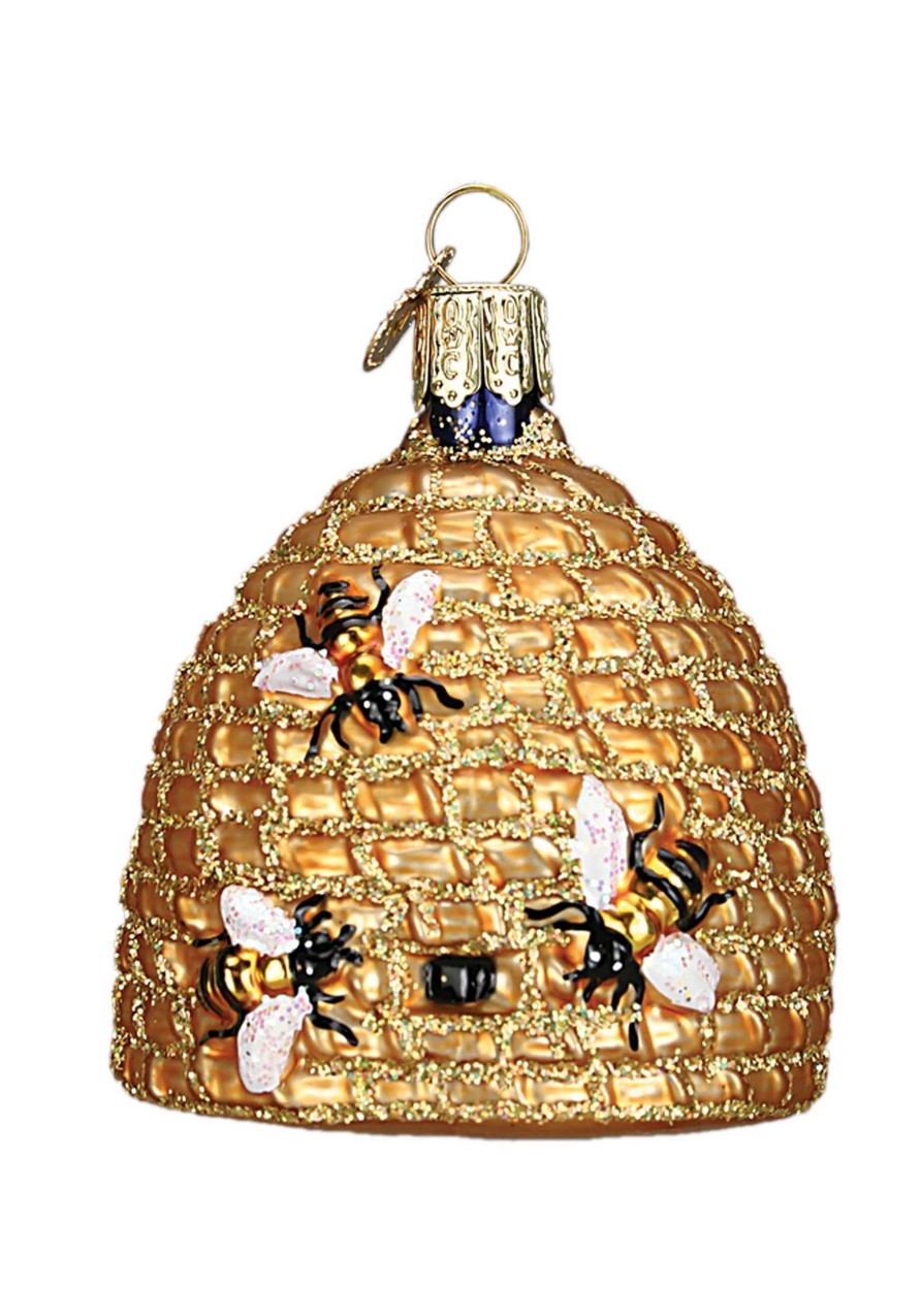 * | Bee Hive Glass Christmas Ornament