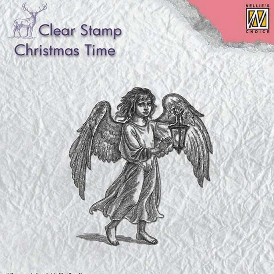 * | Nellie'S Choice Clear Stamp Christmas Time Angel With Lantern