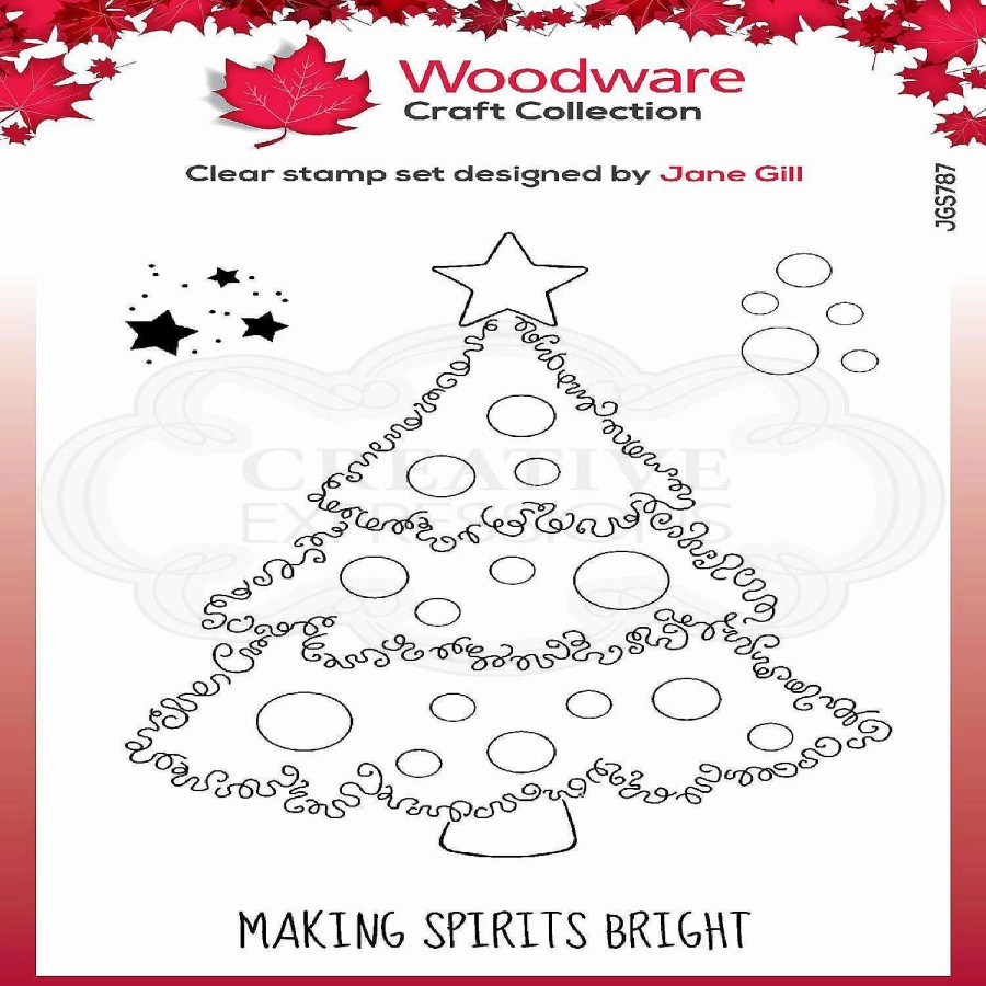 * | Woodware Craft Collection Woodware Clear Singles Festive Fuzzies Christmas Tree 4 In X 6 In Stamp