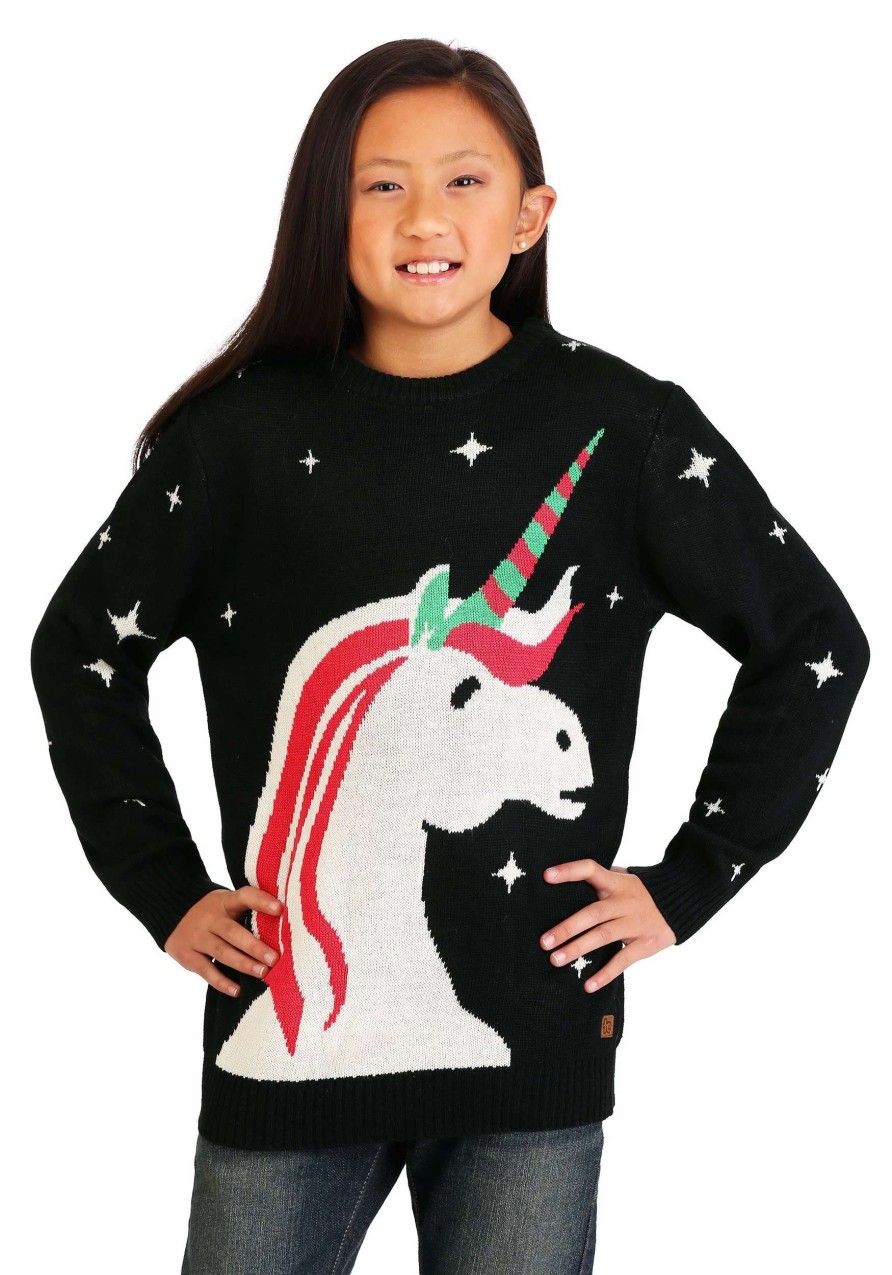 * | Tipsy Elves Youth Christmas Unicorn Ugly Christmas Sweater