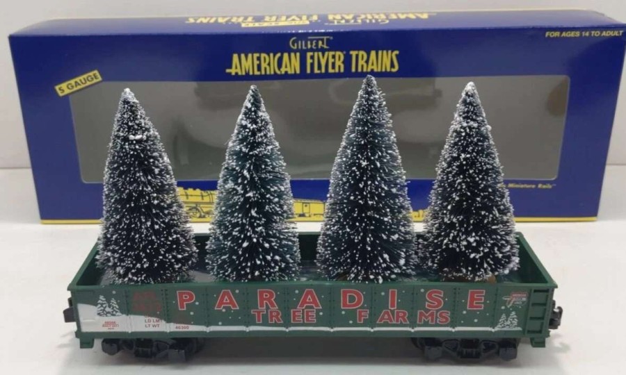 * | American Flyer 6-48566 S Gauge Gondola With Christmas Trees