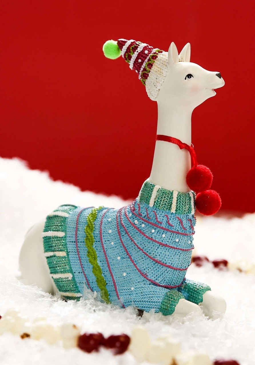 * | Fa La La La Llama Sitting Figurine Christmas Decor