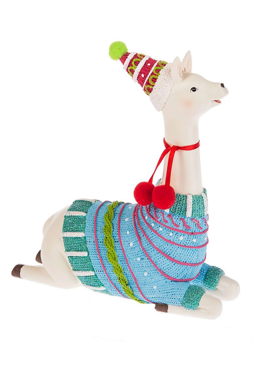 * | Fa La La La Llama Sitting Figurine Christmas Decor