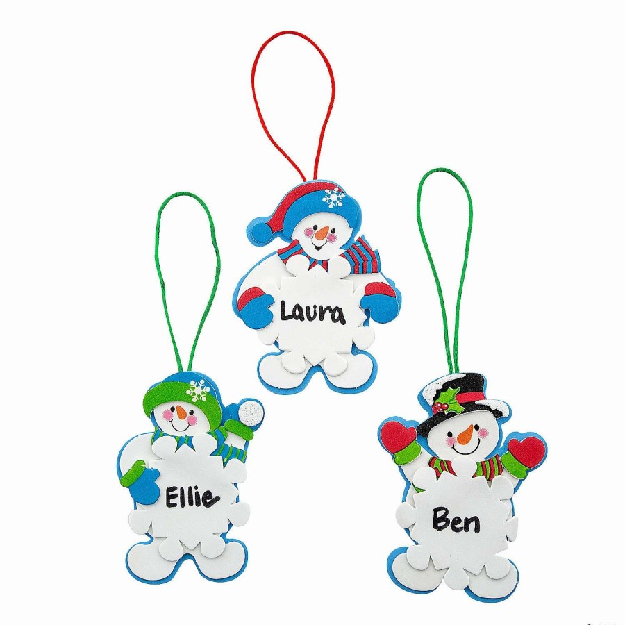 * | Snowman Snowflake Christmas Ornament Craft Kit Makes 12