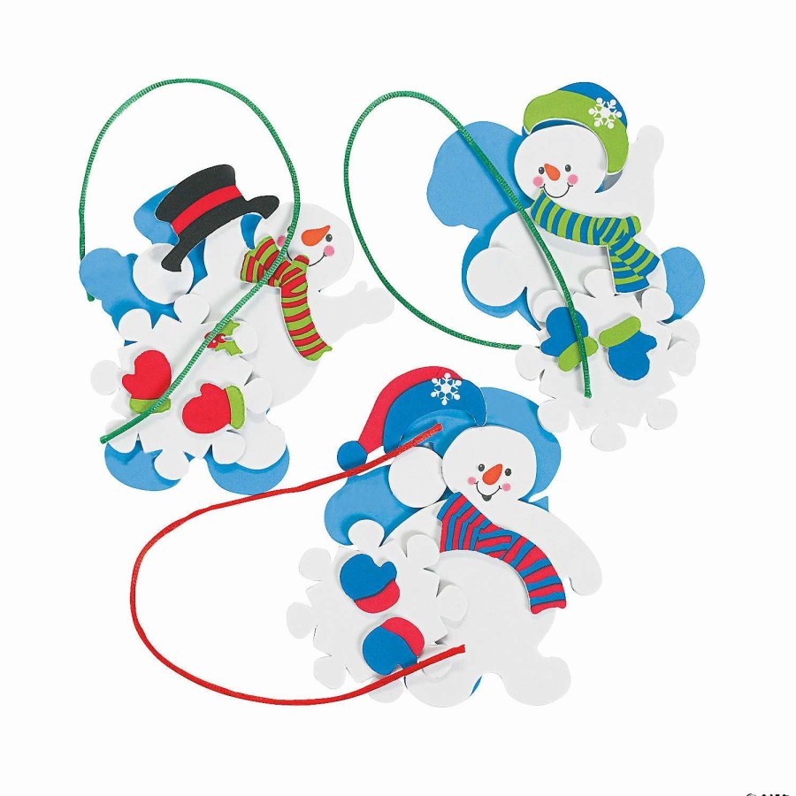 * | Snowman Snowflake Christmas Ornament Craft Kit Makes 12