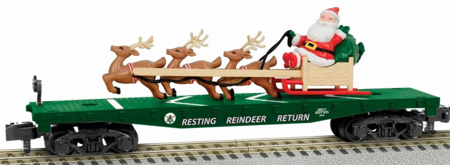 * | American Flyer 6-48571 S Scale Christmas Flatcar W/Santa'S Sleigh & Reindeer