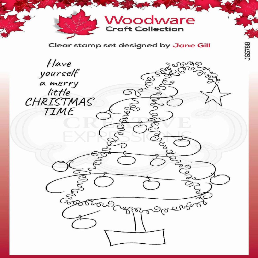 * | Woodware Craft Collection Woodware Clear Singles Festive Fuzzies Tall Christmas Tree 4 In X 6 In Stamp