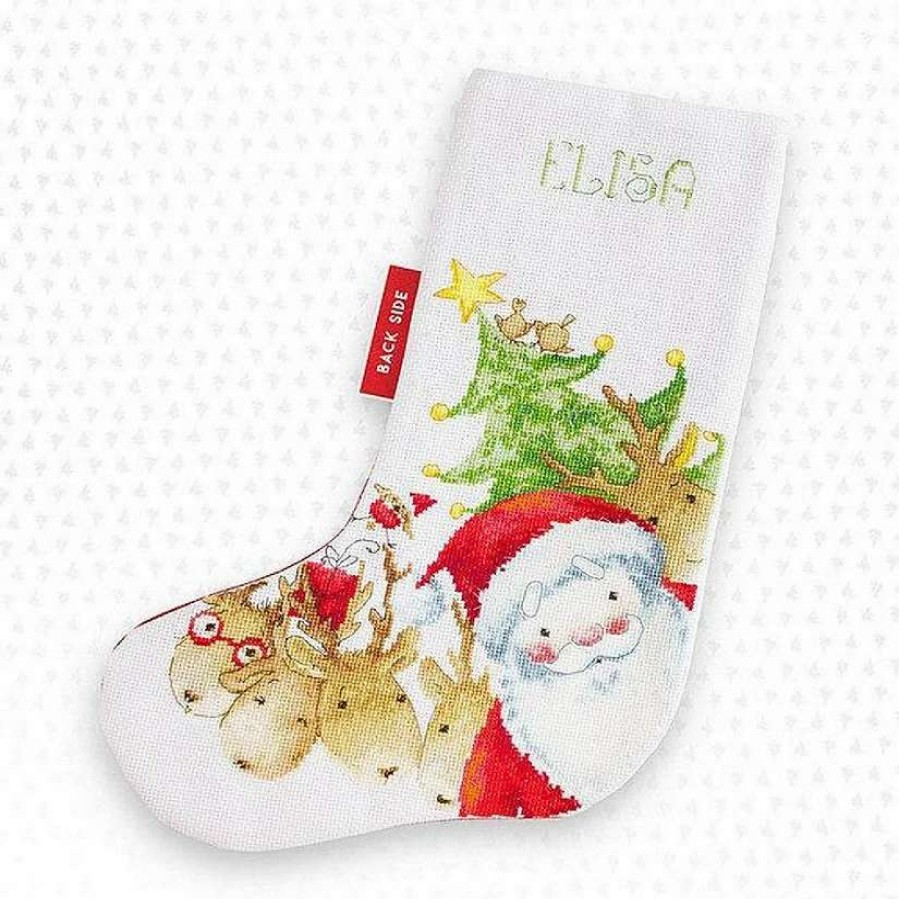 * | Luca-S Santa Claus Pm1225L Christmas Stocking Counted Cross-Stitch Kit