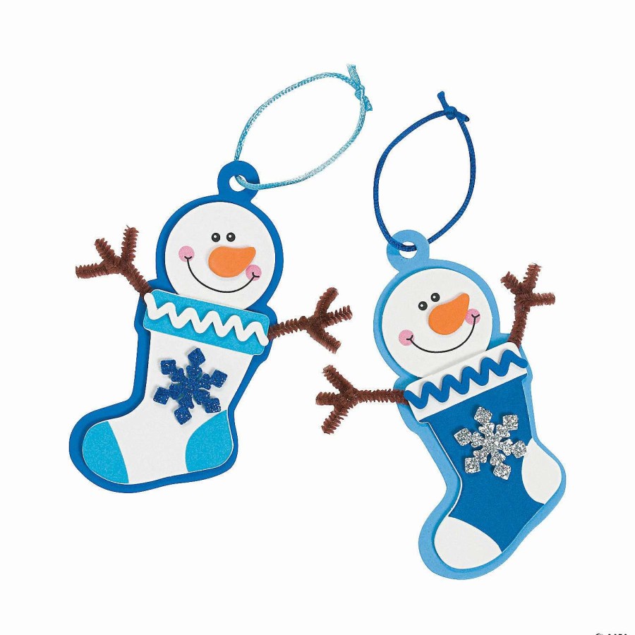 * | Winter Snowman Stocking Christmas Ornament Craft Kit Makes 12