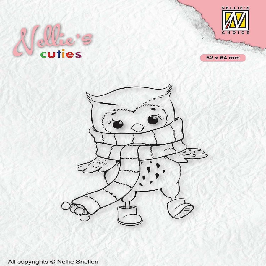 * | Nellie'S Choice Clear Stamp Christmas Cuties Owl With Winterscarf