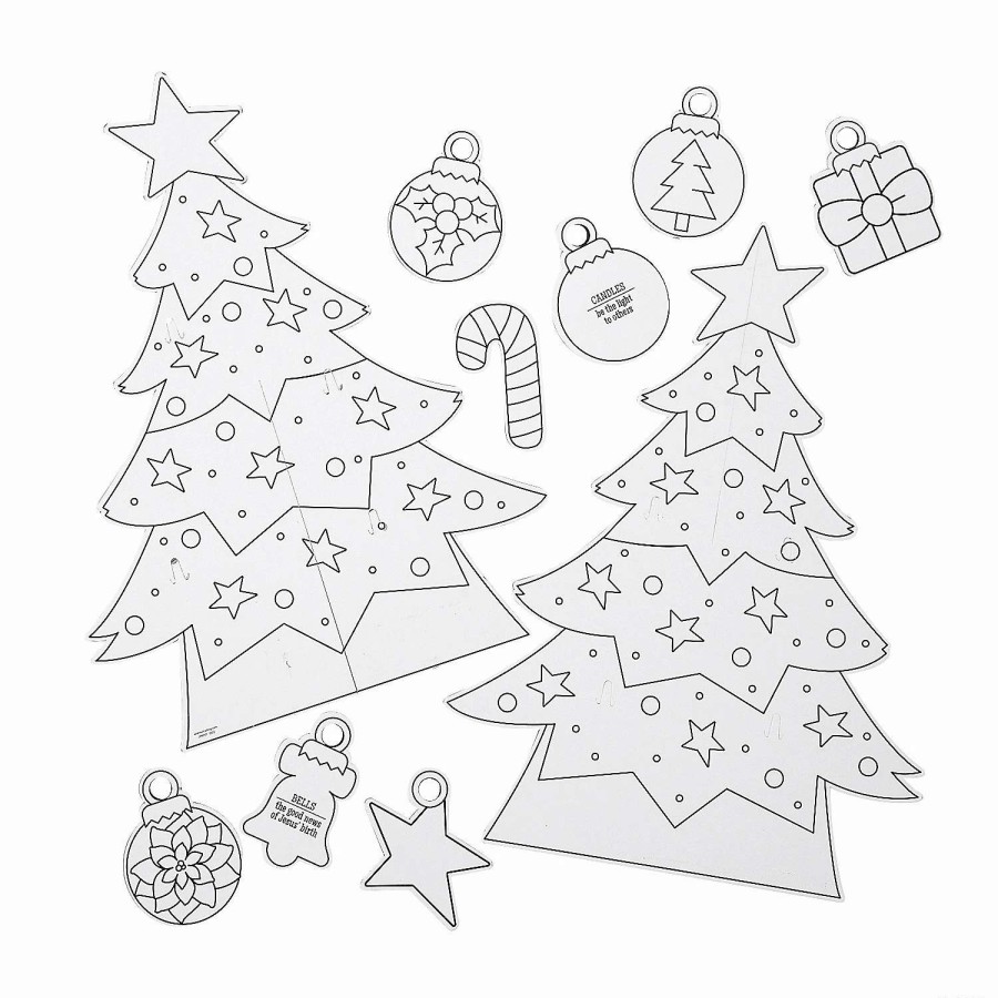 * | Color Your Own 3D Symbols Of Faith Christmas Tree Makes 12