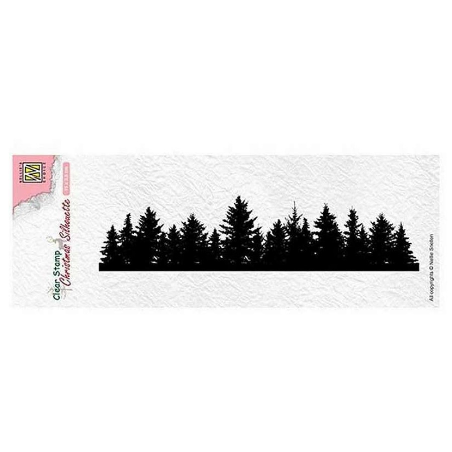 * | Nellie'S Choice Clear Stamp Christmas Silhouette Pine Tree Border