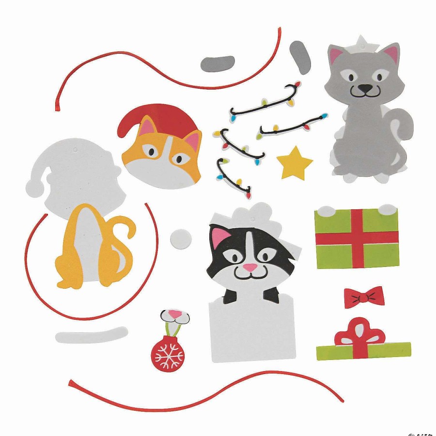 * | Christmas Cat Ornament Craft Kit Makes 12