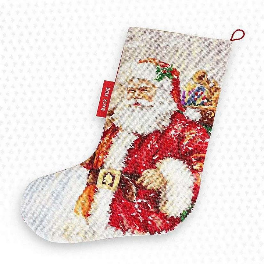 * | Luca-S Santa Claus Pm1230L Christmas Stocking Counted Cross-Stitch Kit