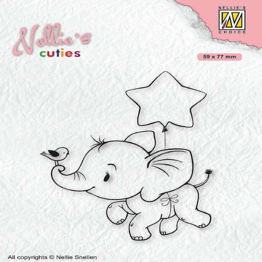 * | Nellie'S Choice Clear Stamp Christmas Cuties Elephant With Star