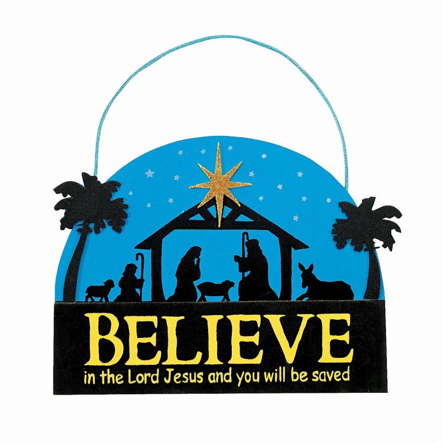 * | Believe Nativity Sign Christmas Craft Kit- Makes 12