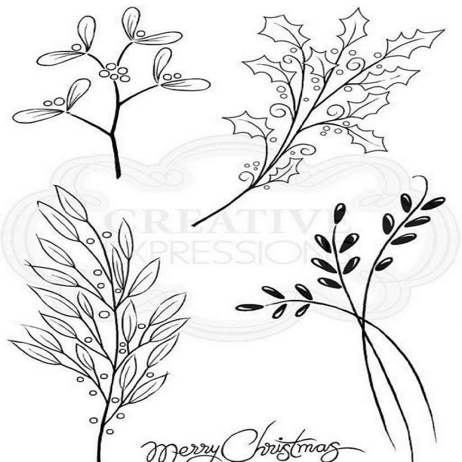 * | Woodware Craft Collection Woodware Clear Stamps Christmas Greenery