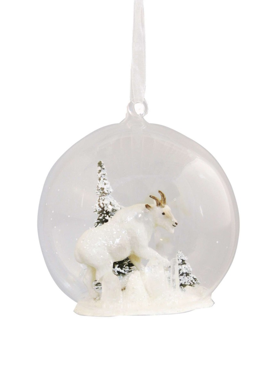 * | Winter Mountain Goat Glass Globe Hanging Christmas Ornament