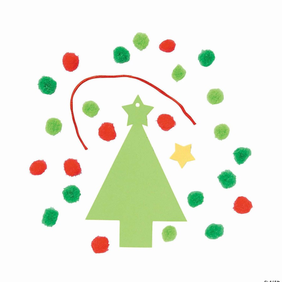 * | Pom-Pom Christmas Tree Craft Kit Makes 12