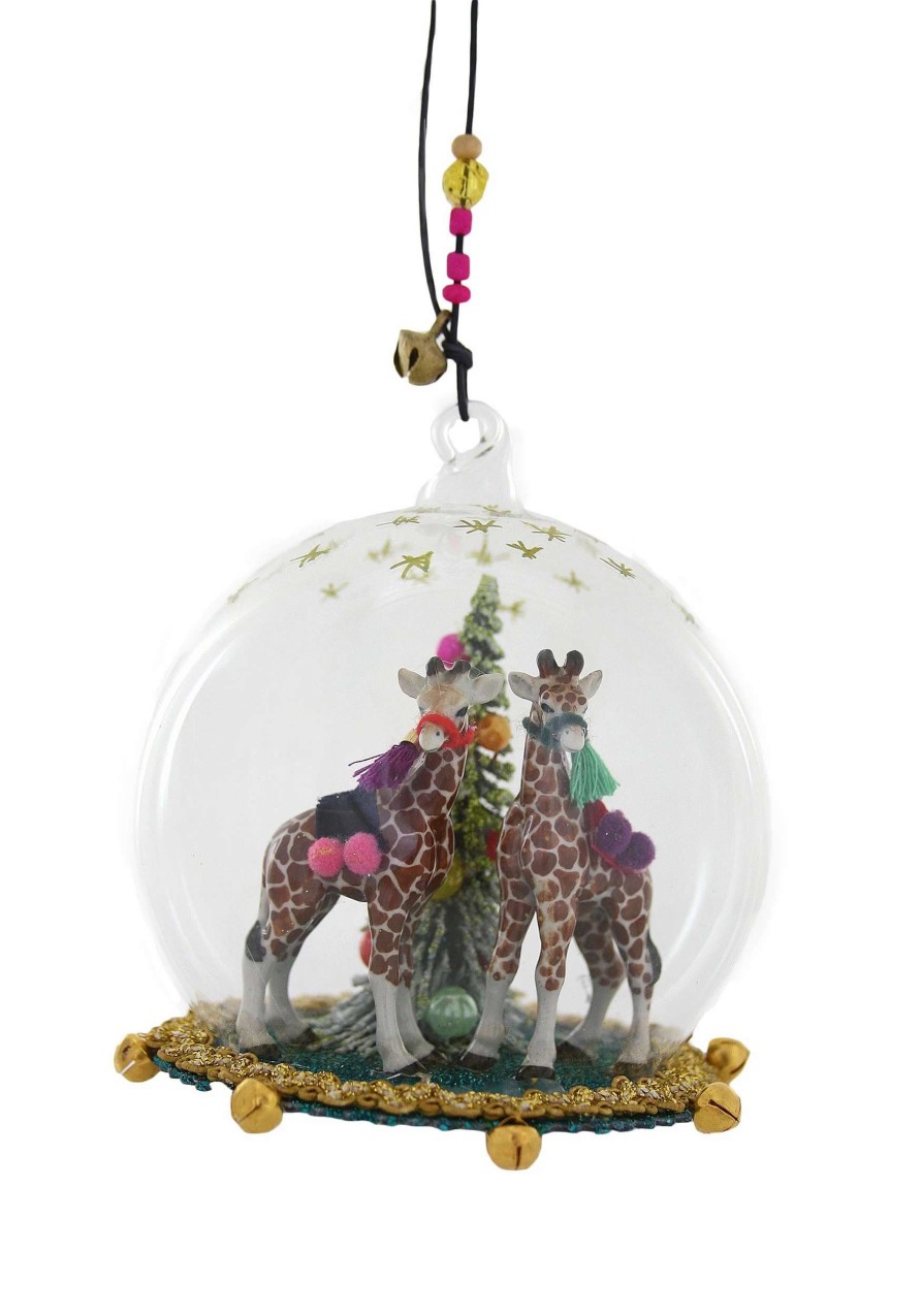 * | Fantastical Giraffe Glass Globe Hanging Christmas Ornament