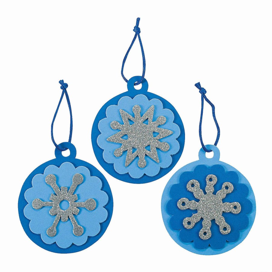 * | Round Snowflake Christmas Ornament Craft Kit Makes 12