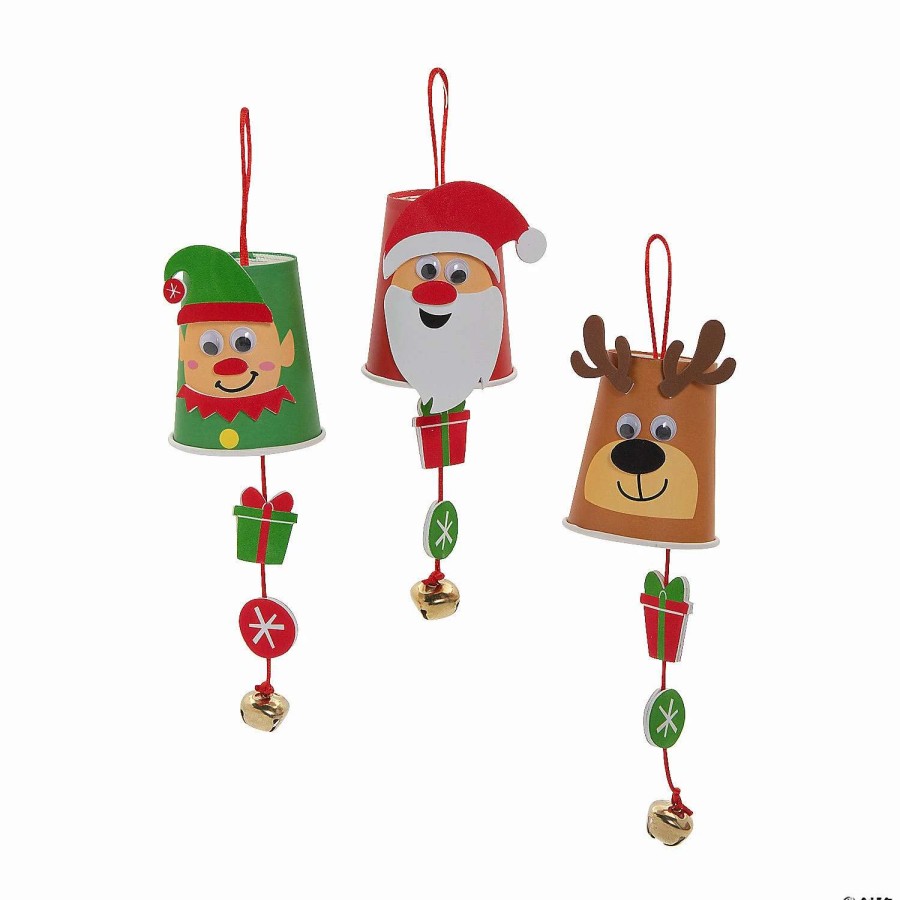 * | Christmas Character Cup With Hanging Bell Decoration Craft Kit Makes 12