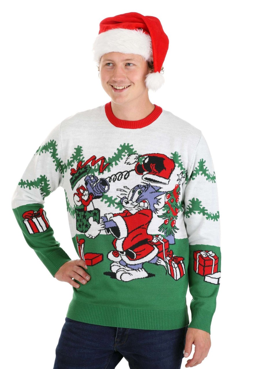 * | Tom And Jerry Scenic Ugly Christmas Sweater For Adults