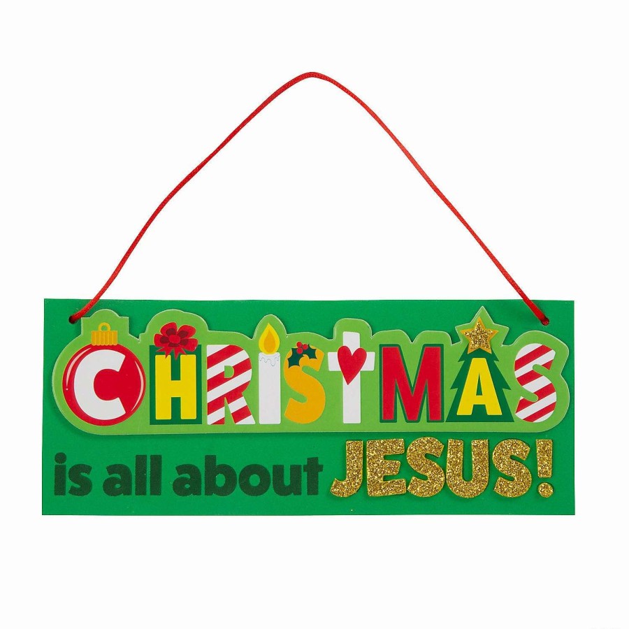 * | Christmas Is All About Jesus Sign Craft Kit Makes 12.